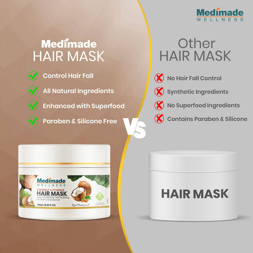 Medimade Wellness Coconut & Vitamin E Hair Mask - Distacart