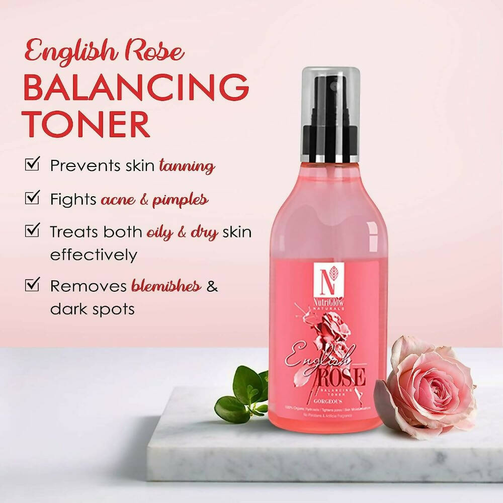 NutriGlow NATURAL'S English Rose Balance Toner - Distacart