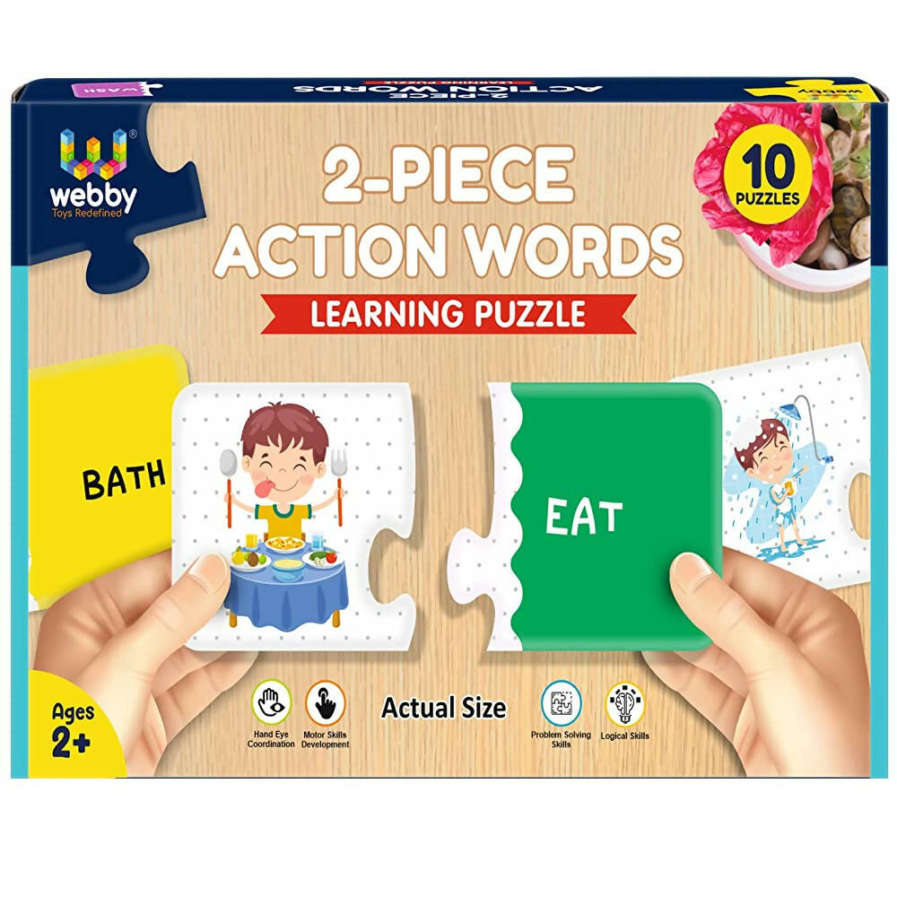 Webby Action Words 2 Pieces Learning Pack Jigsaw Puzzle For Kids - Distacart