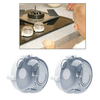 Safe-O-Kid Gas Stove Knobs Transparent Guards for Indoor Baby Safety Set of 2 Pcs - Distacart