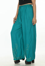 Thumbnail for Mominos Fashion Moeza Reyon Cotton Rama Green Color Sirsoki Work Palazzo