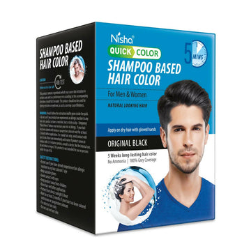 Nisha Quick 5 Minutes Shampoo Based Hair Color Black - Distacart