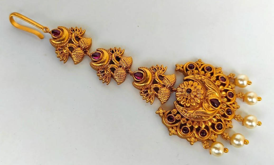 Matt Peacock Bridal Maang Tikka - Distacart