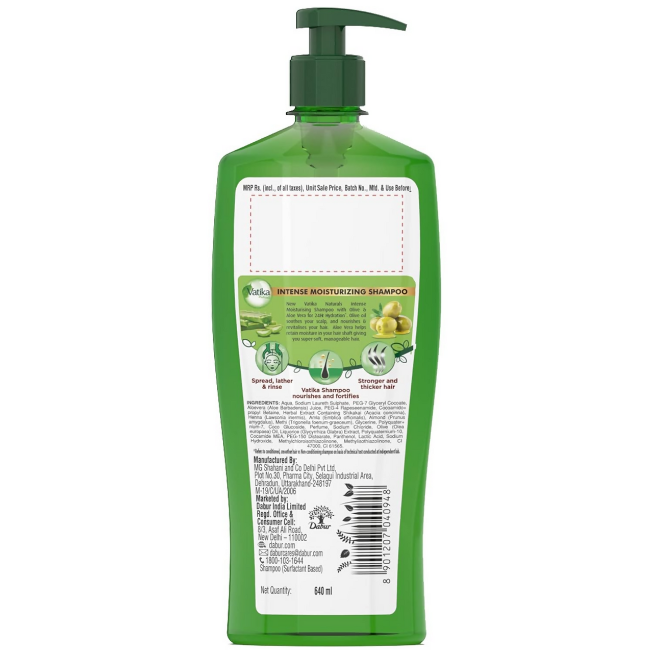 Dabur Vatika Naturals Olive & Aloe Vera Intense Moisturising Shampoo - Distacart