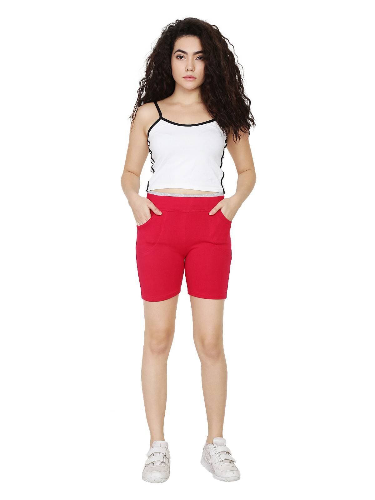 Asmaani Red Color Short Pant with Two Side Pockets