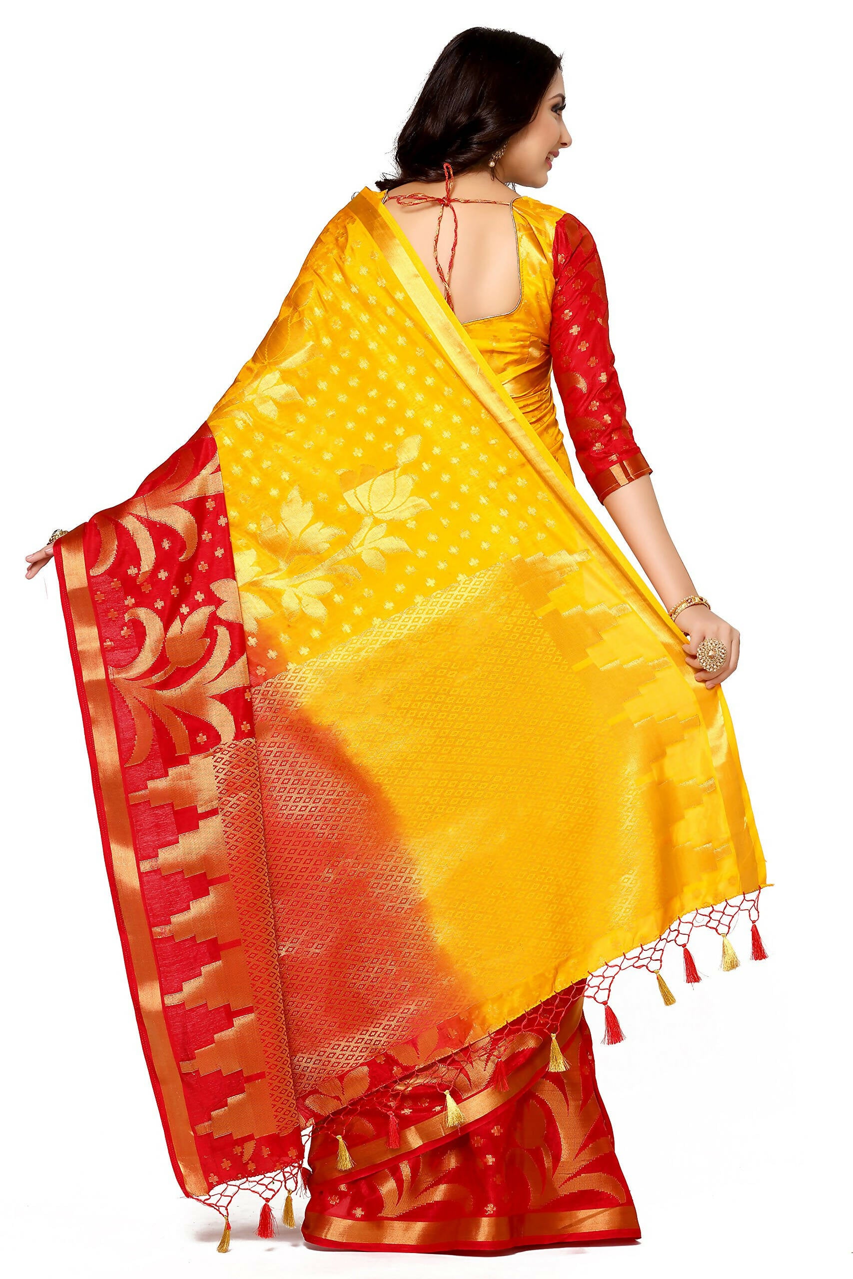 Mimosa Women's Multi Color Art Silk Kanjivaram Saree - Distacart