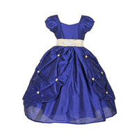 Thumbnail for Asmaani Baby Girl's Blue Color Satin A-Line Maxi Full Length Dress (AS-DRESS_22005) - Distacart