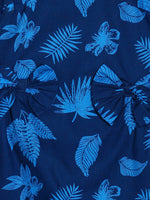 Thumbnail for Manet Cotton Frill Bow Frock Leaf Printed - Blue - Distacart