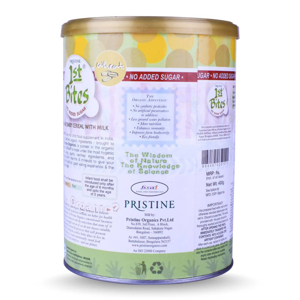 Pristine 1st Bites Organic Wheat Baby Cereal Stage-1 Tin