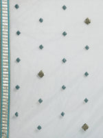Thumbnail for House of Panchhi Women Sea Green Net Zig-Zag Embroideried Lehenga, Blouse & Dupatta - Distacart