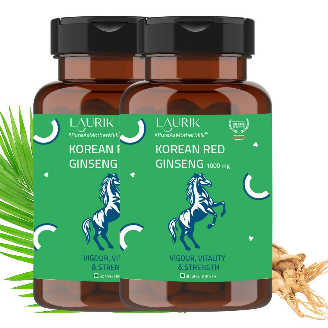 Laurik Koren Red Ginseng 1000Mg Tablets For Men | Natural Plant-Based Supplement For Energy & Stamina - Distacart