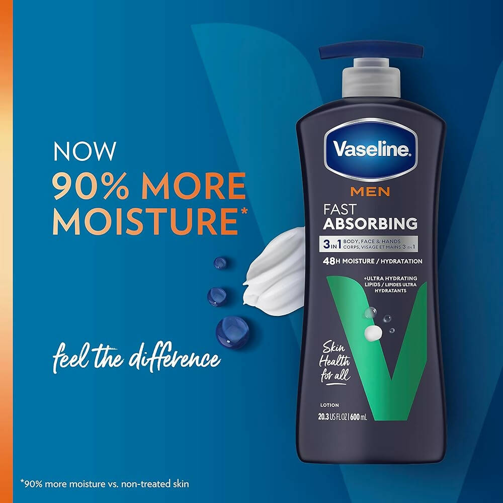 Vaseline Men Fast Absorbing Body and Face Lotion - Distacart