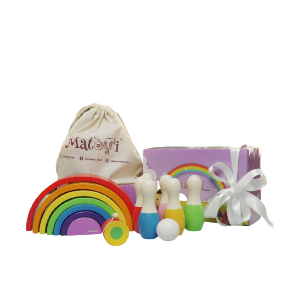 Matoyi Color Bowling Pin & Rainbow Stacker & Yoyo For Kids - Distacart