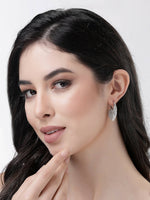 Thumbnail for NVR Women Gold-Toned Leaf Shaped Drop Earrings - Distacart