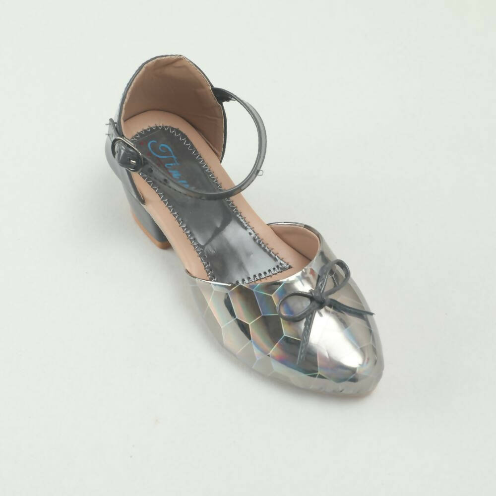 Tiny Bugs Girls Party Wear Ballerinas Heels - Dark Grey - Distacart