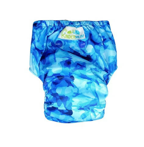 Kindermum Nano Pro Aio Cloth Diaper (With 2 Organic Inserts And Power Booster)- Aqua For Kids - Distacart
