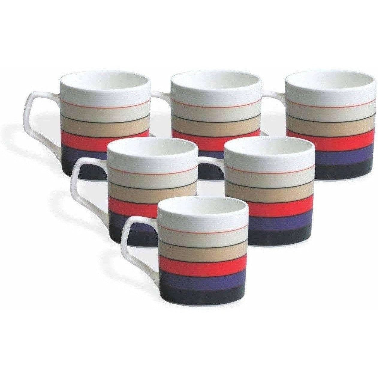 Coffee Mug Set, 220ml/6.6cm, Set of 6, Multicolour - Distacart