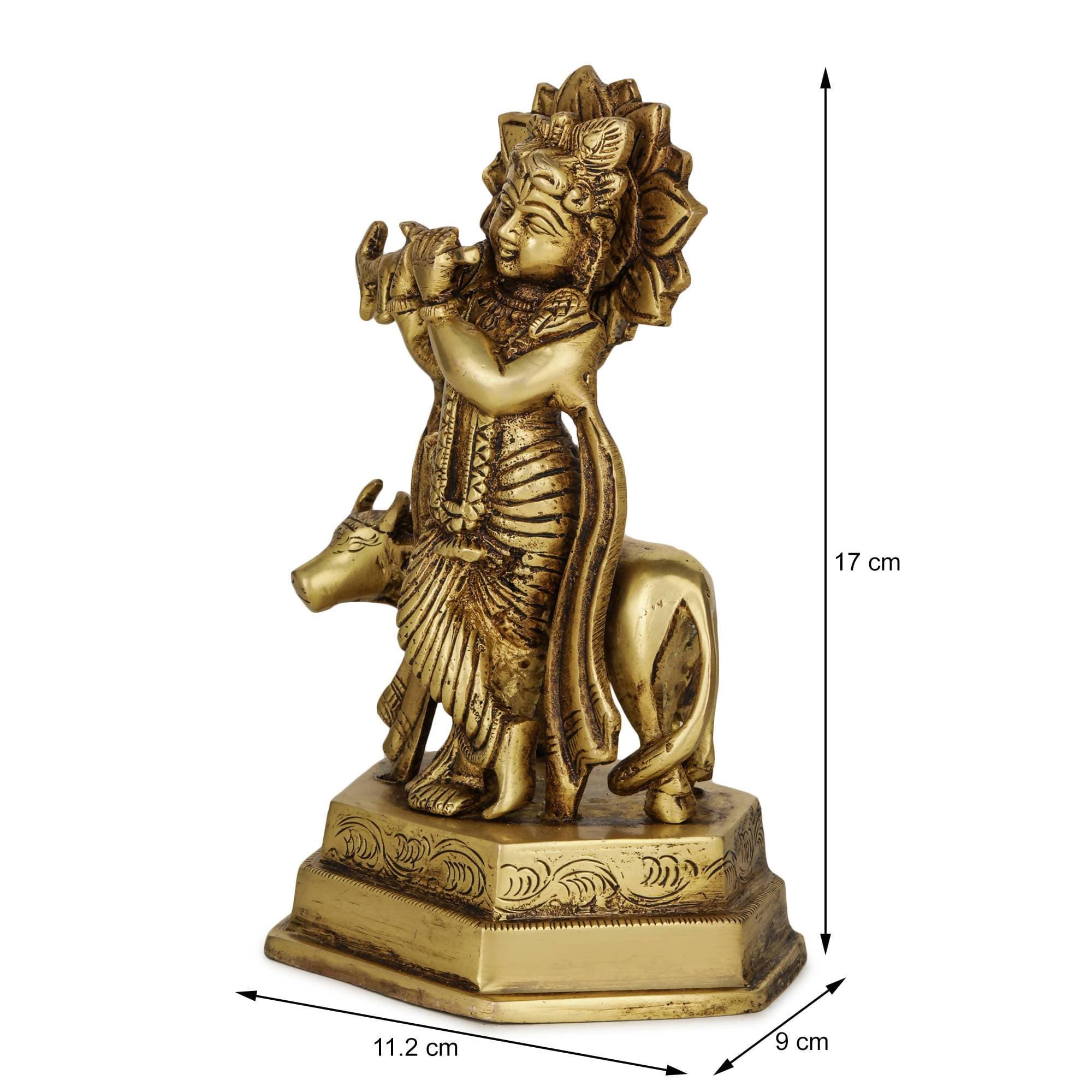 Devlok Lord Krishna with Cow Idol - Distacart