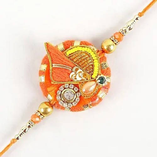 Festive Zardosi Rakhi & Kaju Katli Box - Distacart