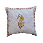 Thumbnail for The Decor Nook Yellow Brown Paisley With Brown Border Cushion Cover - Distacart