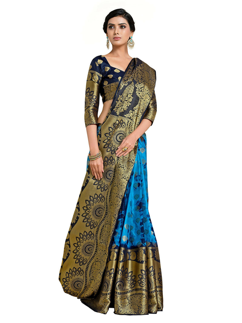 Mimosa Women&#39;s Banarasi Art Silk Multicolor Saree - Distacart
