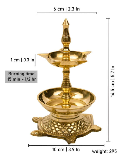 Spillbox Gold-Toned Brass Kachua Fancy Diya Pooja Essential - Distacart