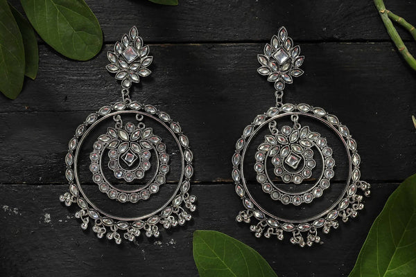 Mominos Fashion Johar Kamal Women's White Kundan Circles Earrings - Distacart