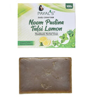 Thumbnail for Payal's Herbal Neem Pudina Tulsi Lemon Soap - Distacart