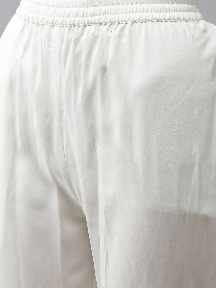 Yufta Women Mustard Yellow Ethnic Motifs Pure Cotton Kurta with Trouser & With Dupatta