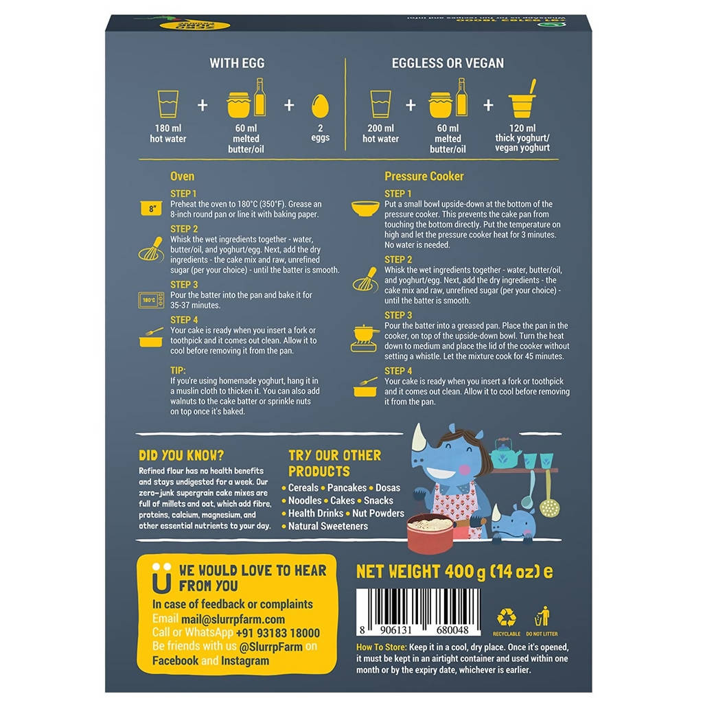 Slurrp Farm Velvety Vanilla Millet Cake Mix