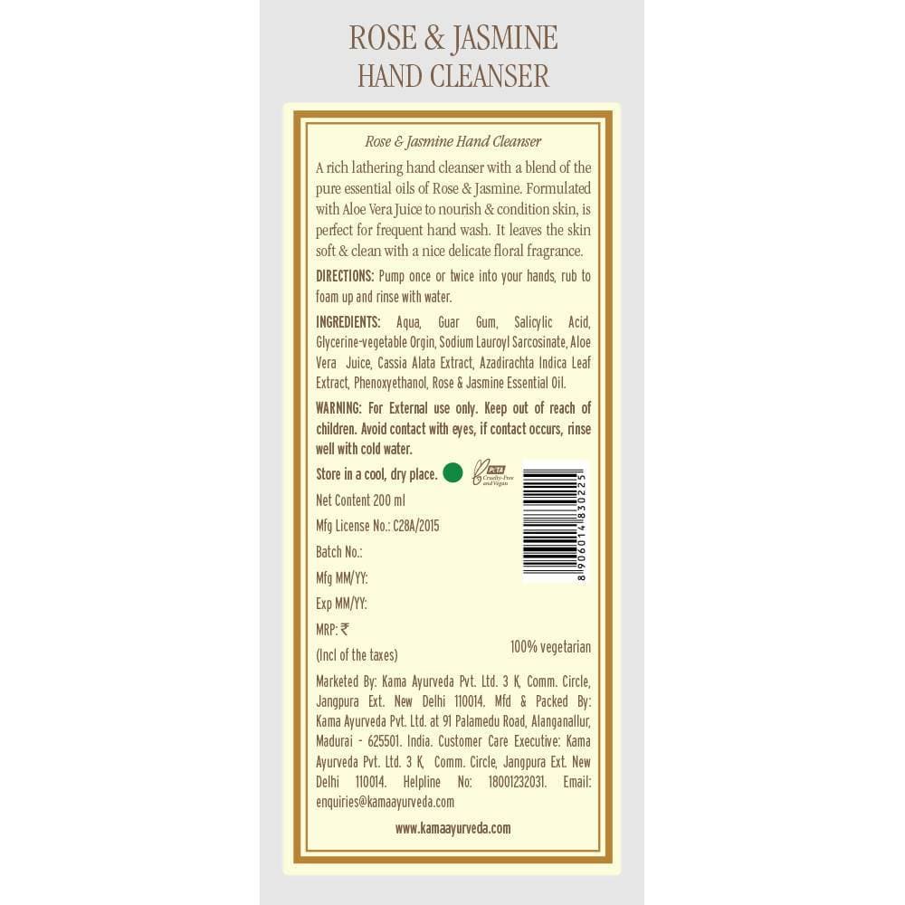 Kama Ayurveda Rose Jasmine Hand Cleanser Ingredient