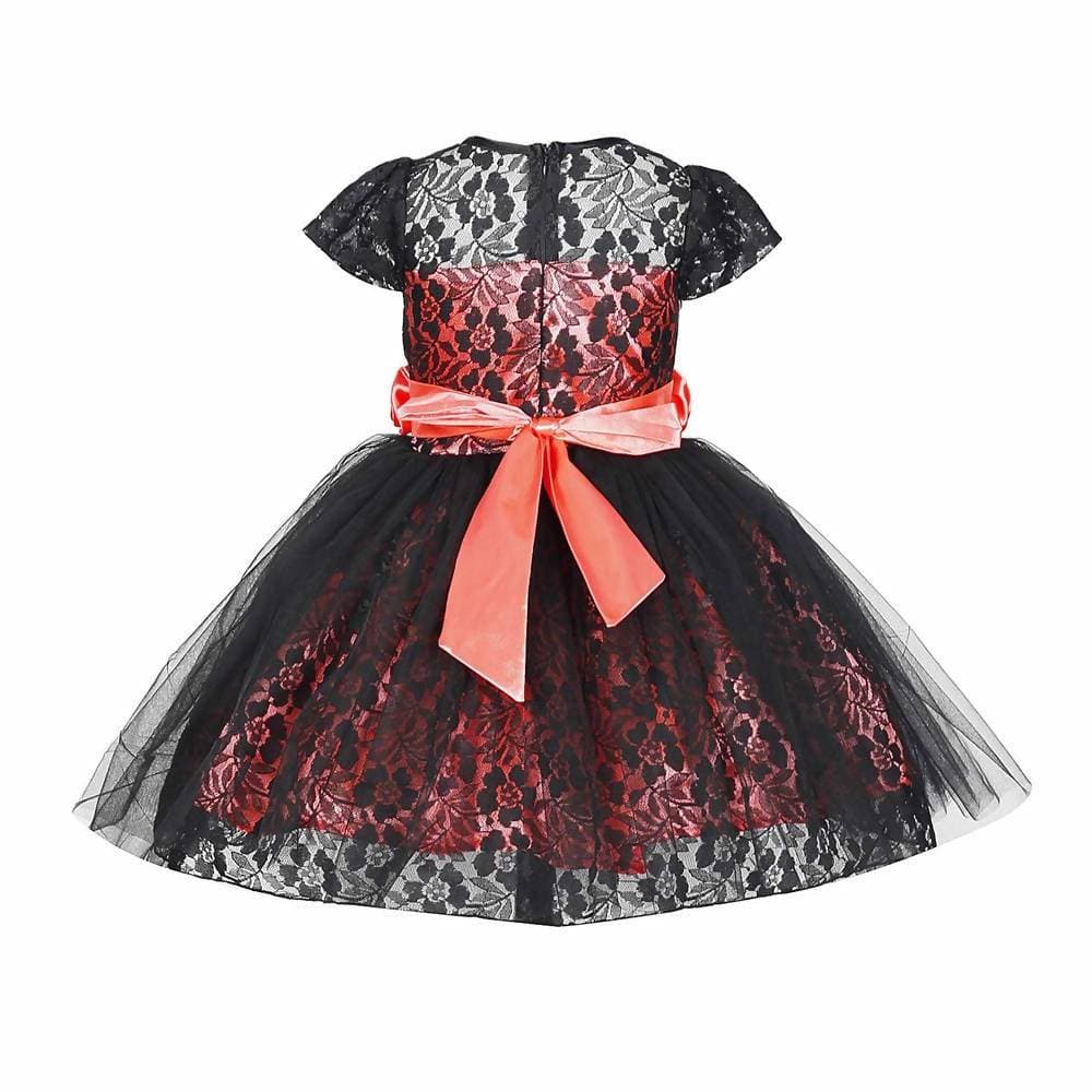 Asmaani Baby Girl's Black Color Satin A-Line Frock (AS-DRESS_22133) - Distacart