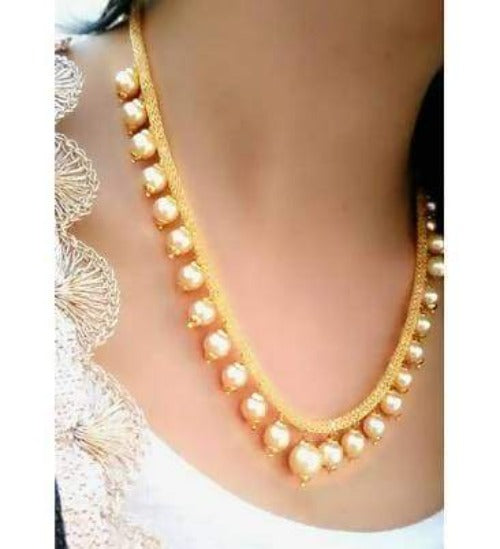 Gold Designer Pearls Necklace
