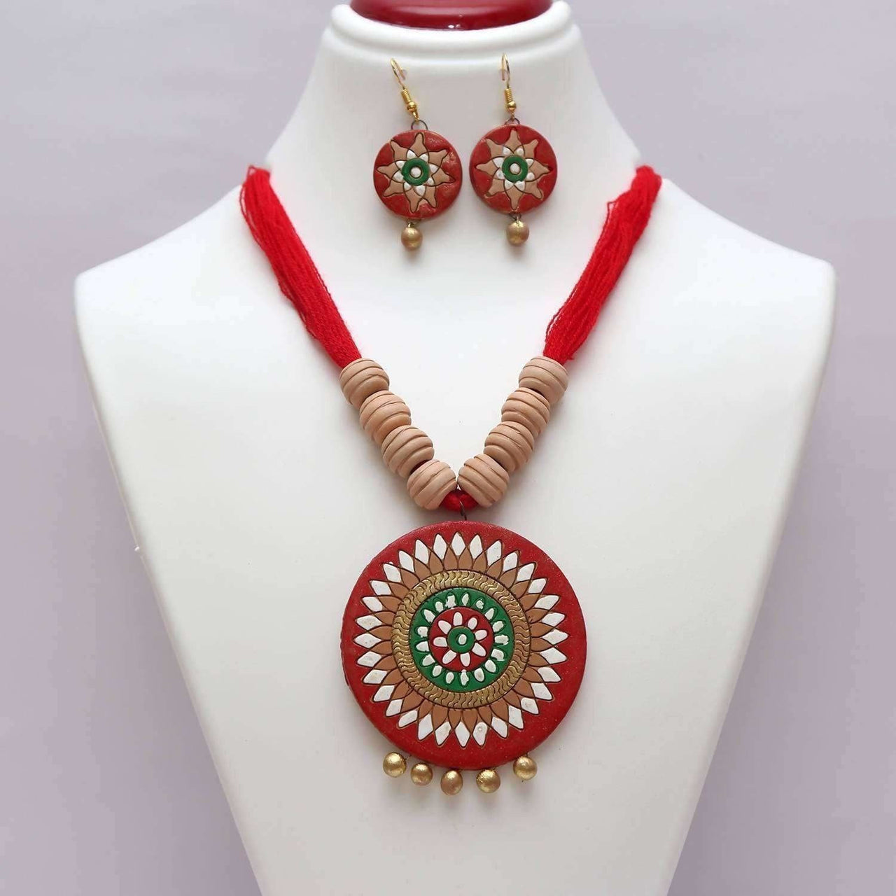 Terracotta Jewelry Ethnic Chandra Haar Necklace Set