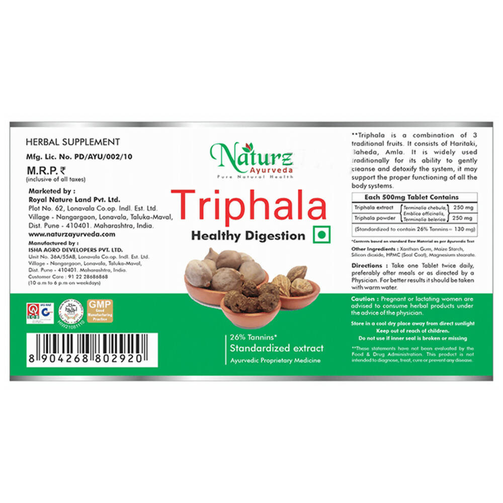 Naturz Ayurveda Triphala Tablets - Distacart