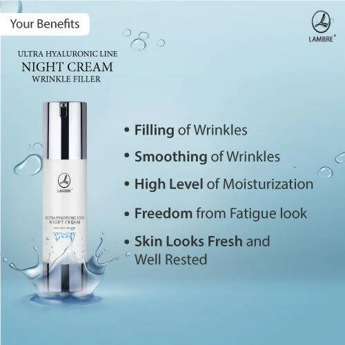Lambre Ultra Hyaluronic Line Night Cream Wrinkle Filler - Distacart