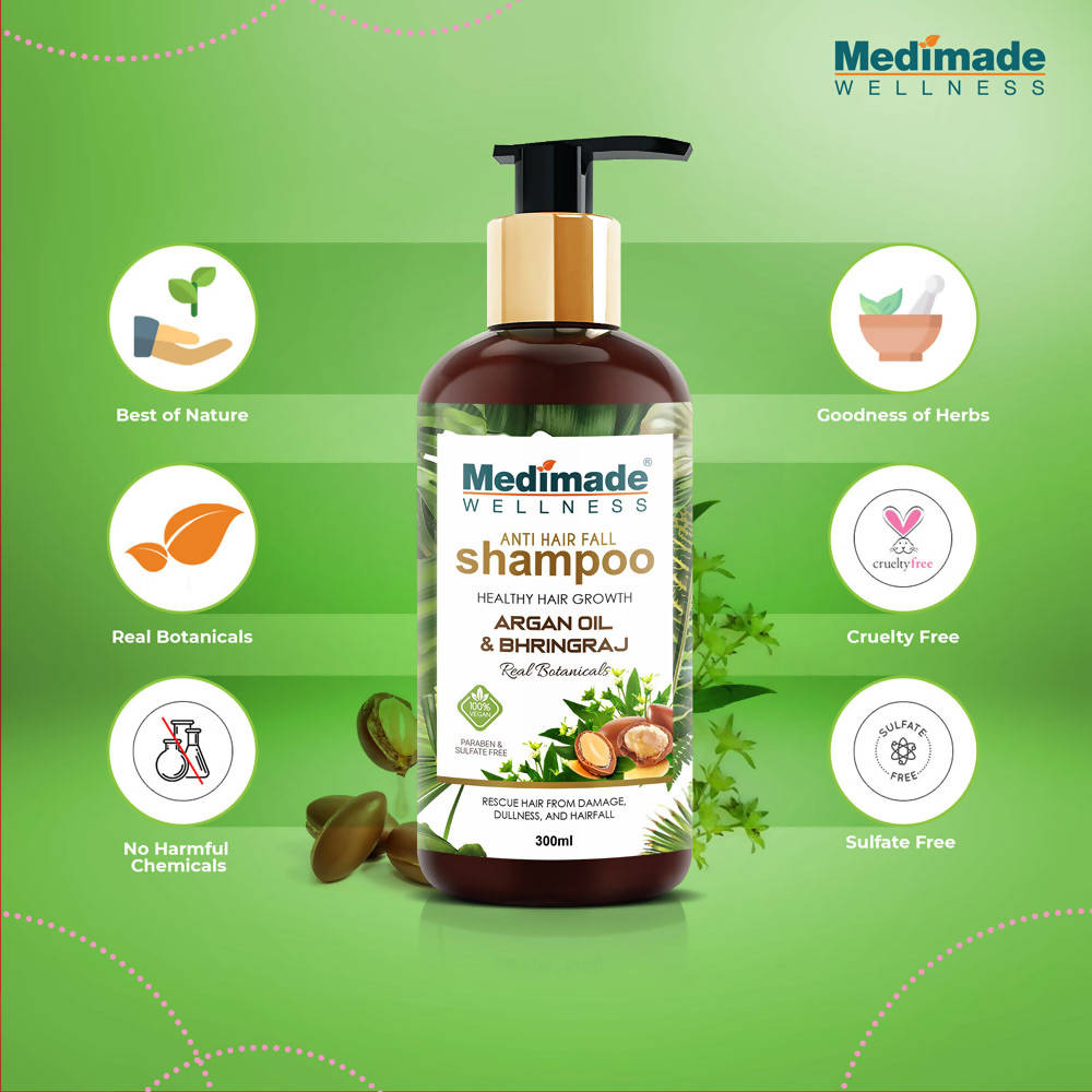 Medimade Wellness Anti Hair Fall Shampoo with Argan Oil & Bhringraj - Distacart