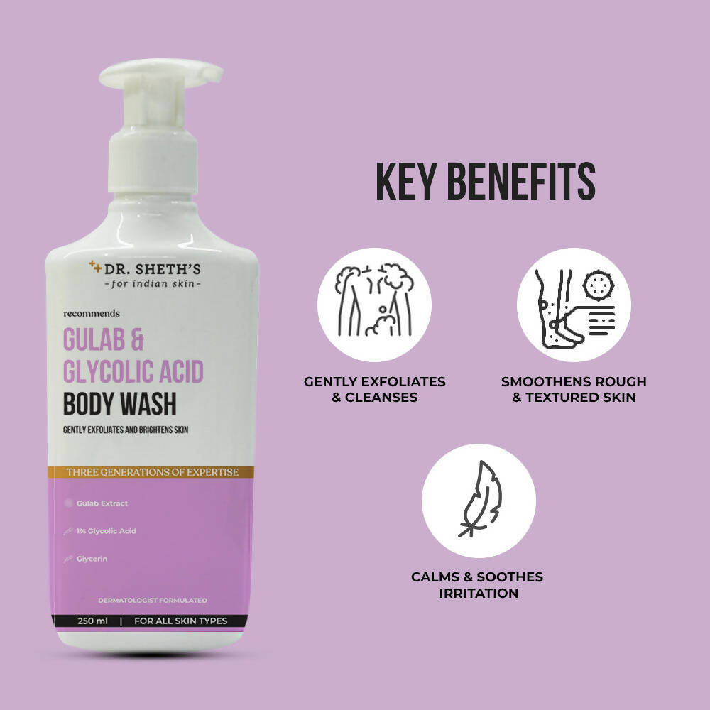 Dr. Sheth's Gulab & Glycolic Acid Body Wash Distacart