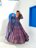 Partywear Designer Blue Chanderi Suit - Anbazaar - Distacart