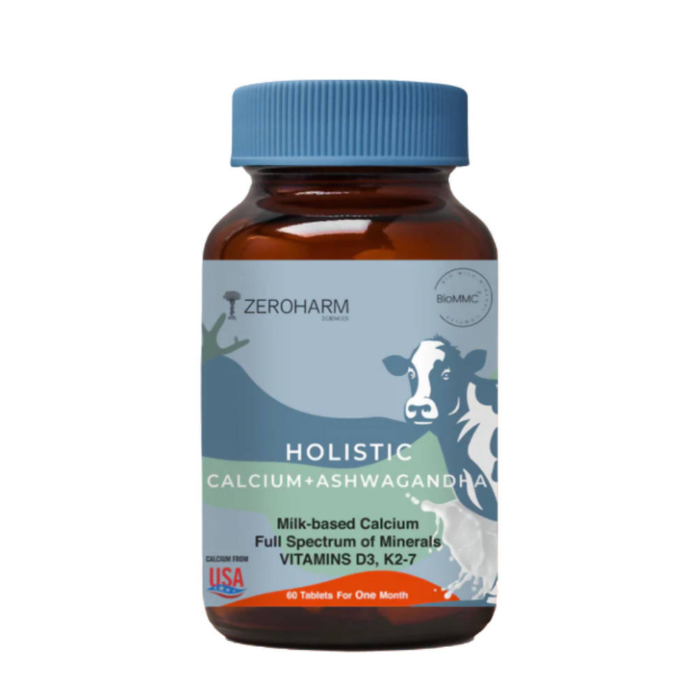 Zeroharm Holistic Calcium + Ashwagandha Tablets - Distacart