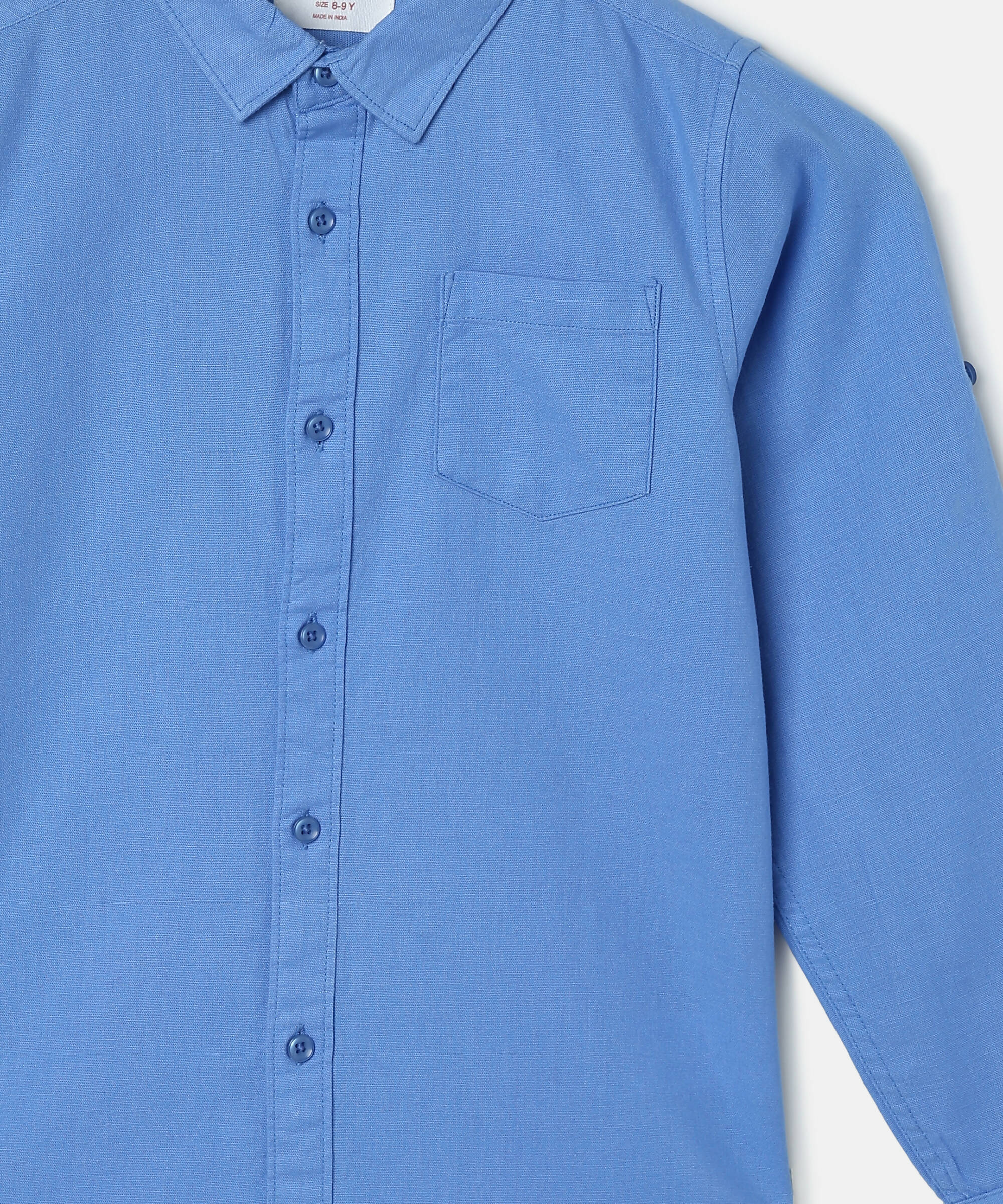 Manet Boys Full Sleeves Solid Shirt - Light Blue - Distacart