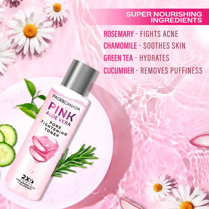 Faces Canada Pink Aloe Vera Pore Tightening Toner - Distacart