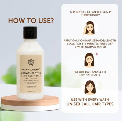 Bella Vita Organic Growth Protein Shampoo & Conditioner Combo - Distacart