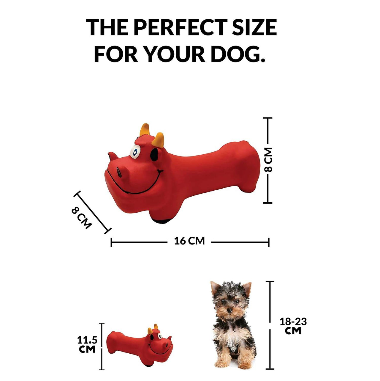 Goofy Tails Latex Dog Toys - Bull (Red) - Distacart
