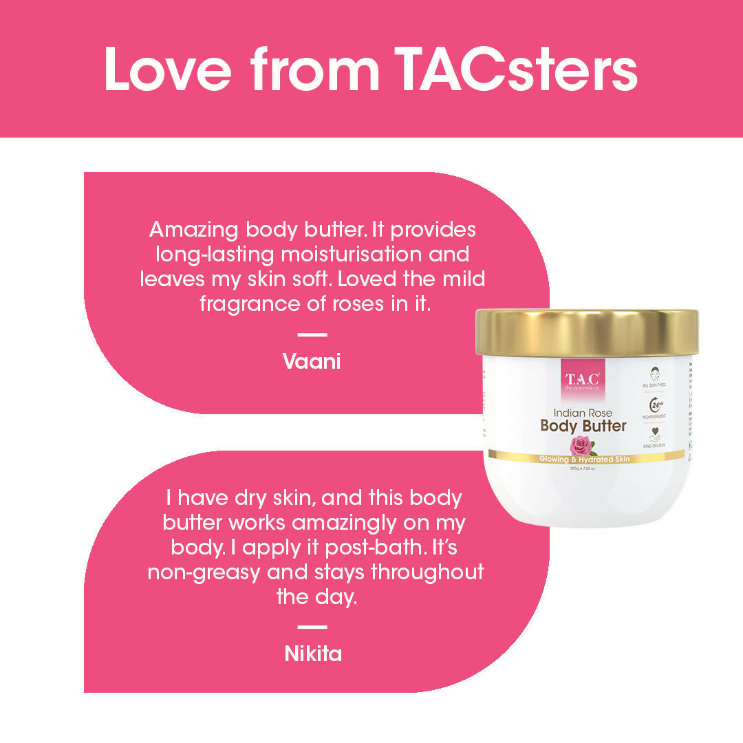 TAC - The Ayurveda Co. Indian Rose Body Butter With Rose Oil & Shea Butter - Distacart