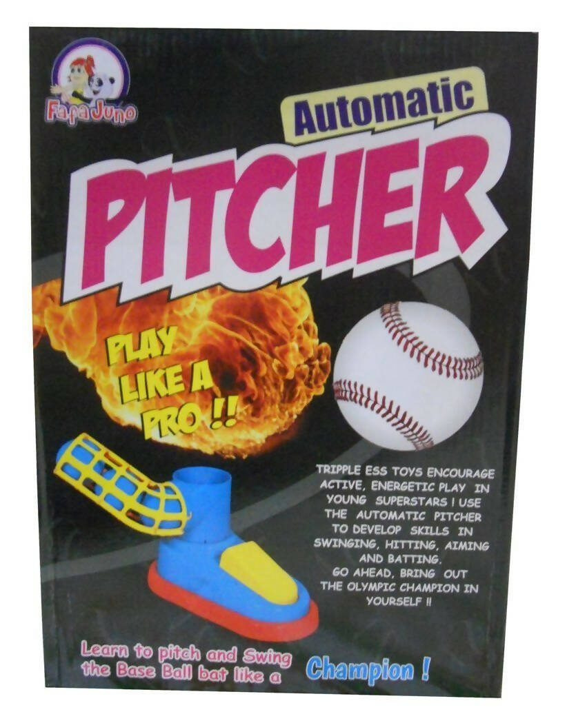 Sardar Ji Ki Dukan Automatic Plastic Pitcher Game, Unbreakable, Includes 1 Bat, 3 Balls (Multicolor) - Distacart