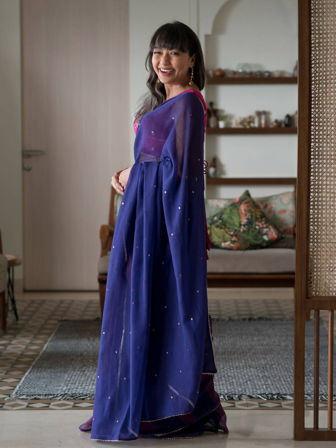 Suta Purple Woven Design Pure Cotton Saree - Distacart