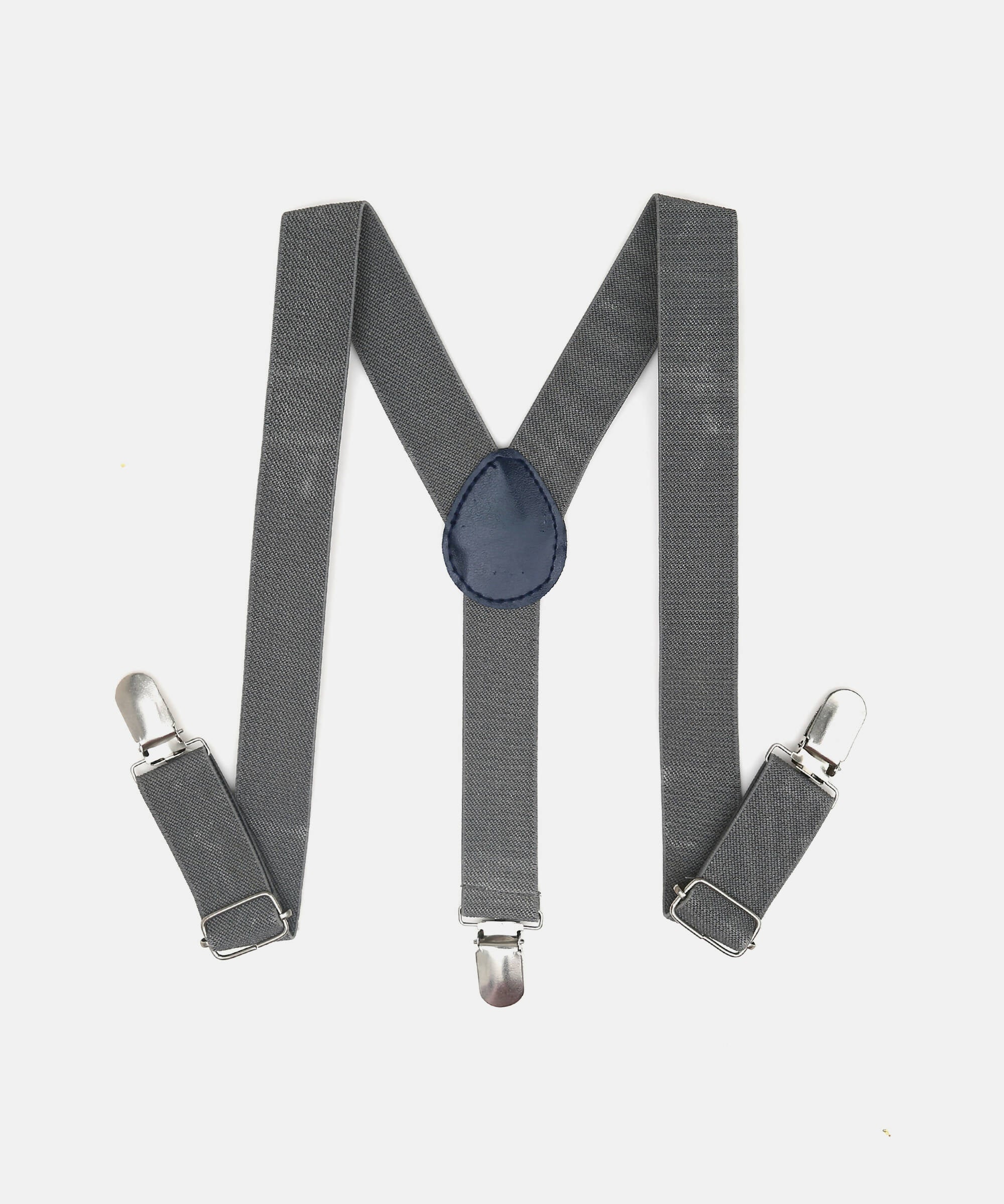 Manet Boys Solid Suspenders - Grey - Distacart