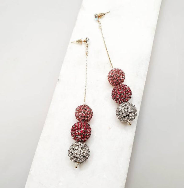 Bling Accessories Rhinestone Ball Long Earring - Distacart