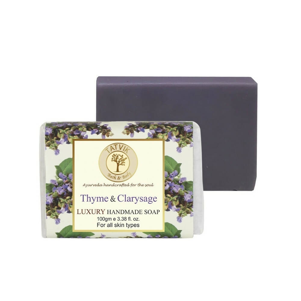 Tatvik Ayurveda Thyme & Clarysage Luxury Handmade Soap - Distacart